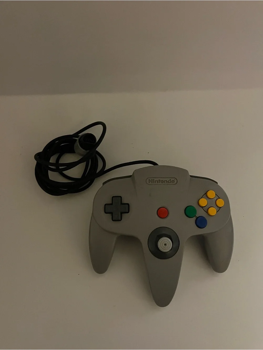 Nintendo Gray N64 Controller with Yellow, Green, Blue, Red Buttons